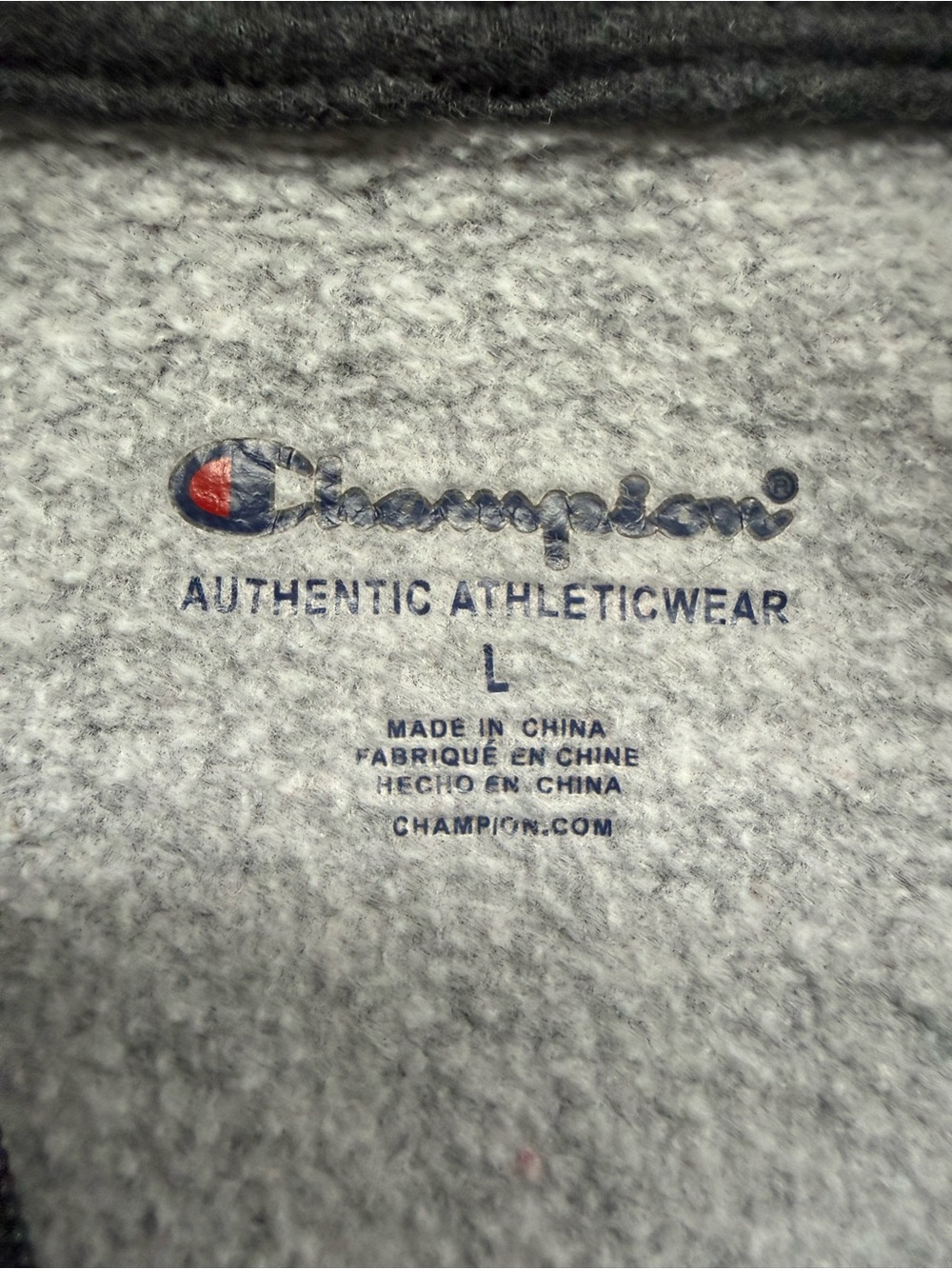 Champion Kids' L (10/12) Gray Full-Zip Hoodie with Logo - Picture 4 of 10